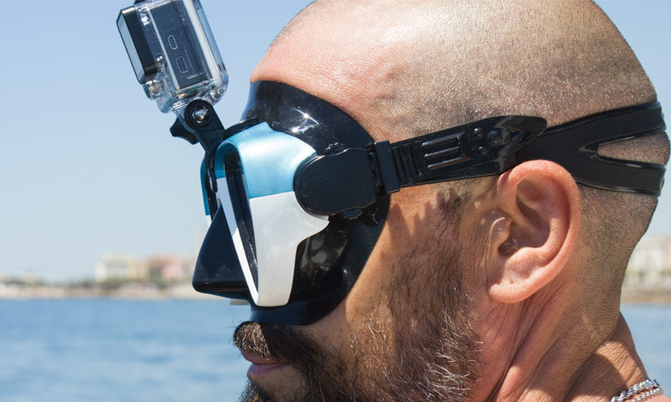 GoMask Maschera Subacquea con Supporto GoPro