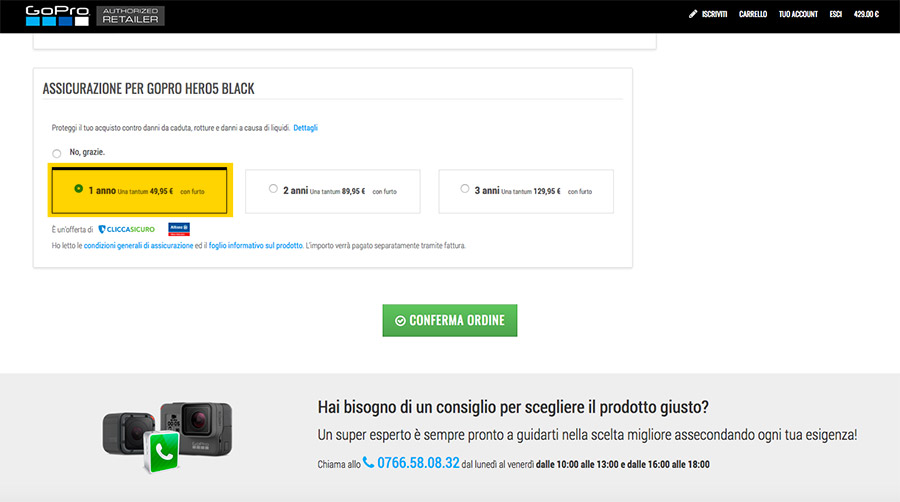 Assicurazione GoPro