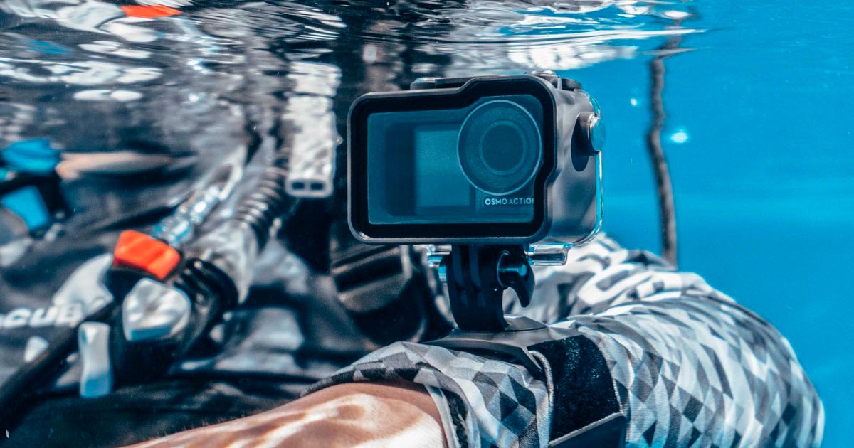 per sport fotocamera GoPro HD Hero 8/7/6/5/4/3 5/4 sessioni GoPro Session DJI Osmo Action Maschera subacquea in silicone con montaggio a vite staccabile per immersioni subacquee PATALACHI DERTA