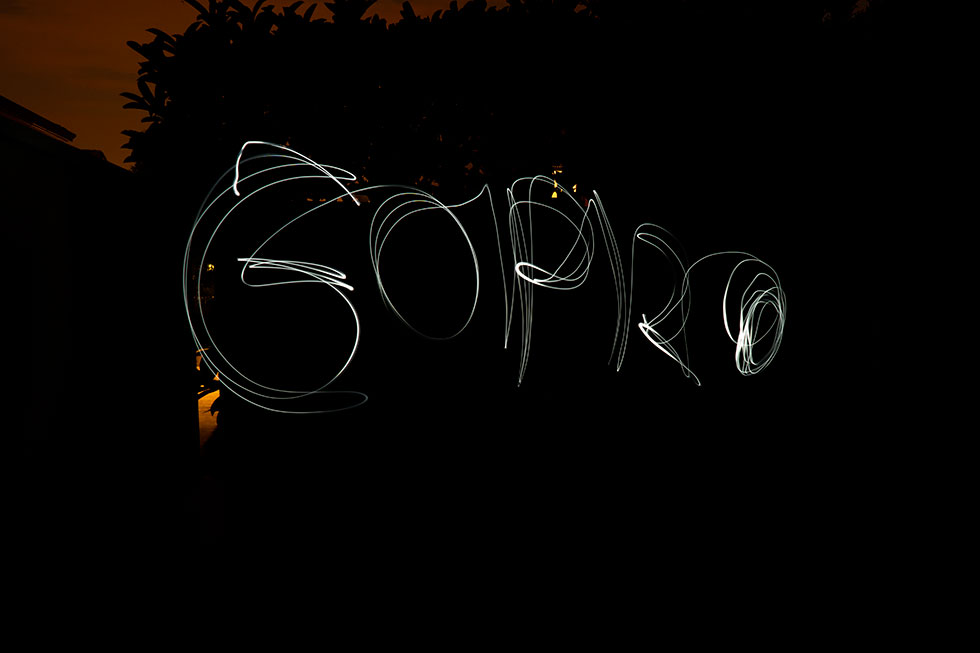 light painting gopro hero8