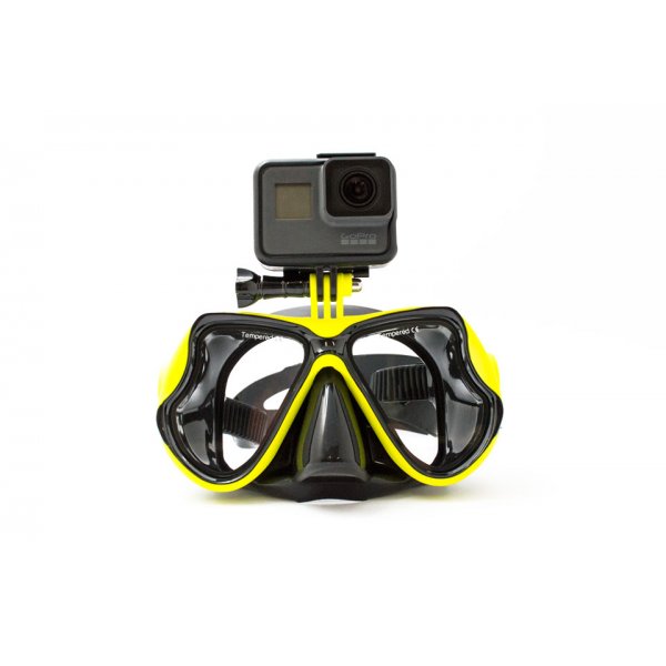 GoMask Evolution Giallo Maschera Subacquea con Supporto GoPro